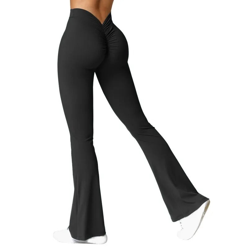 Leggings taille haute à dos en V pour femme