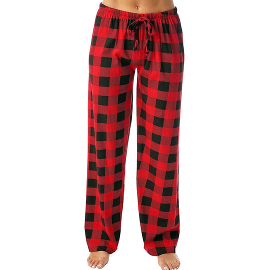 Pyjama femme à carreaux imprimés