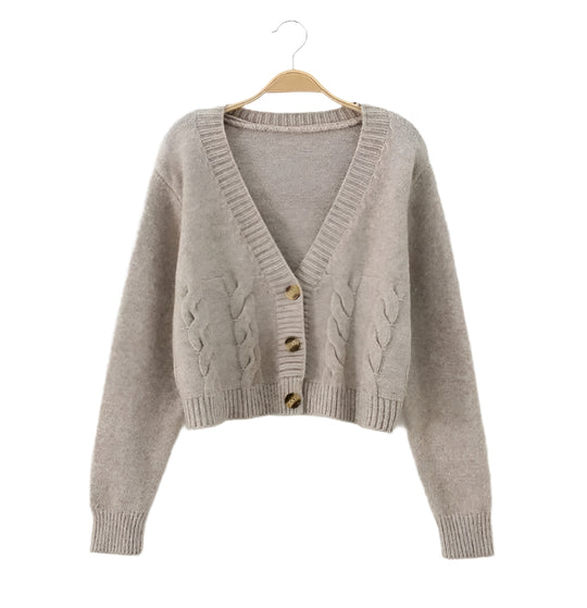 Cardigan en maille à col en V pour femmes