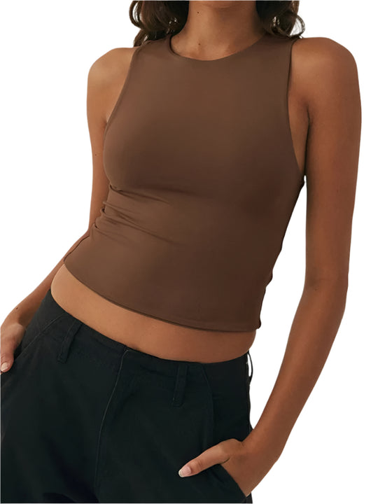 Gilet de sport slim sans manches pour femme