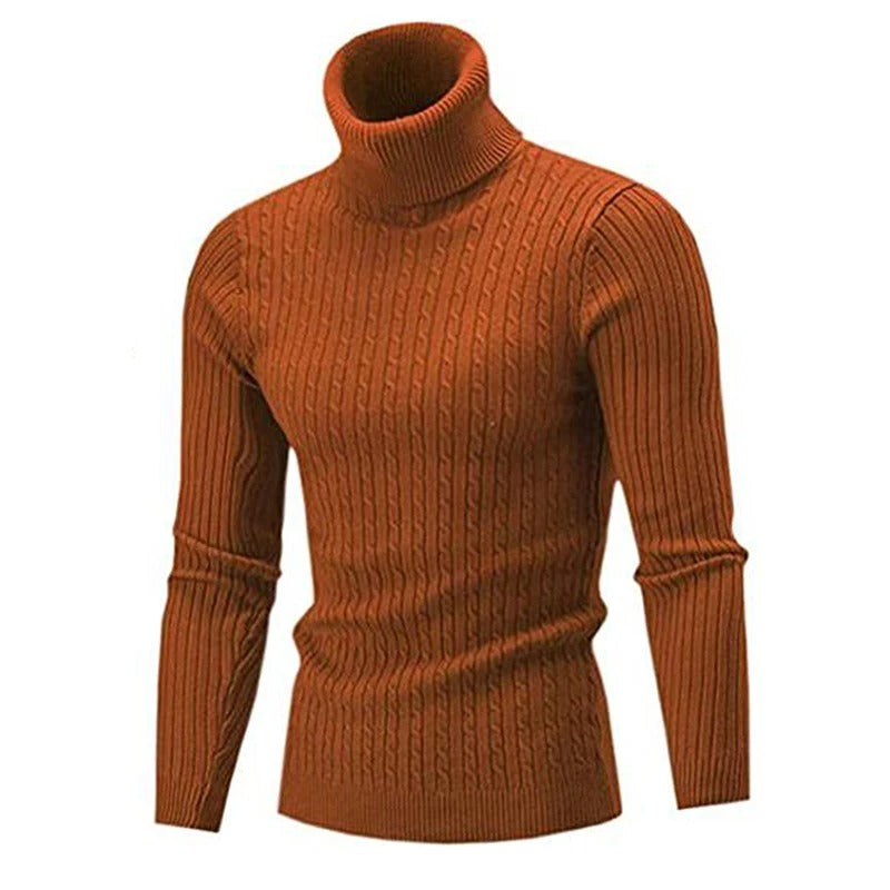 Pull à col roulé en tricot pour hommes