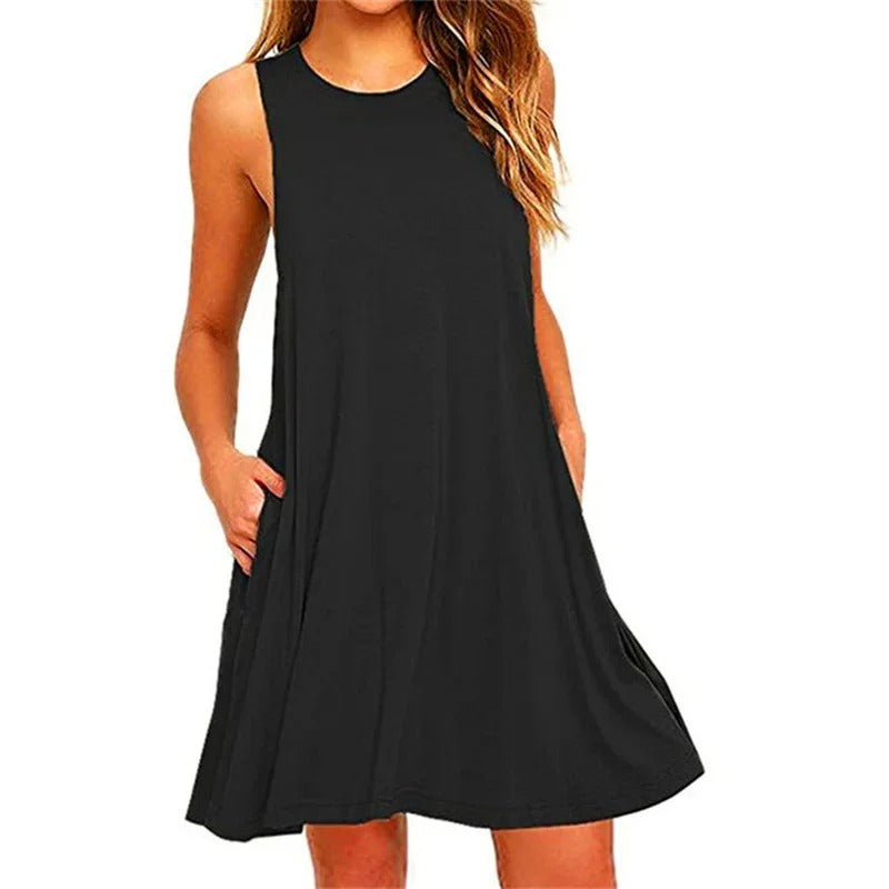 Robe t-shirt décontractée à plis pour femmes