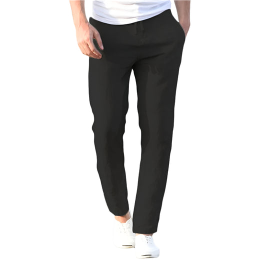 Pantalon décontracté en coton et lin pour homme