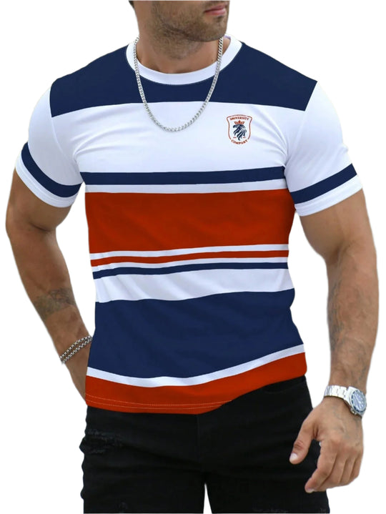 T-shirt décontracté rayé pour homme