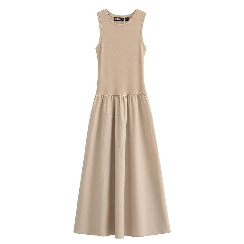 Robe longue élégante sans manches pour femme