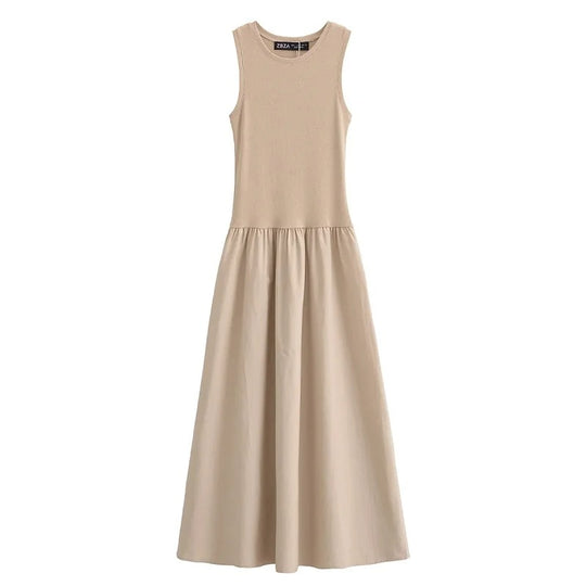 Robe longue élégante sans manches pour femme