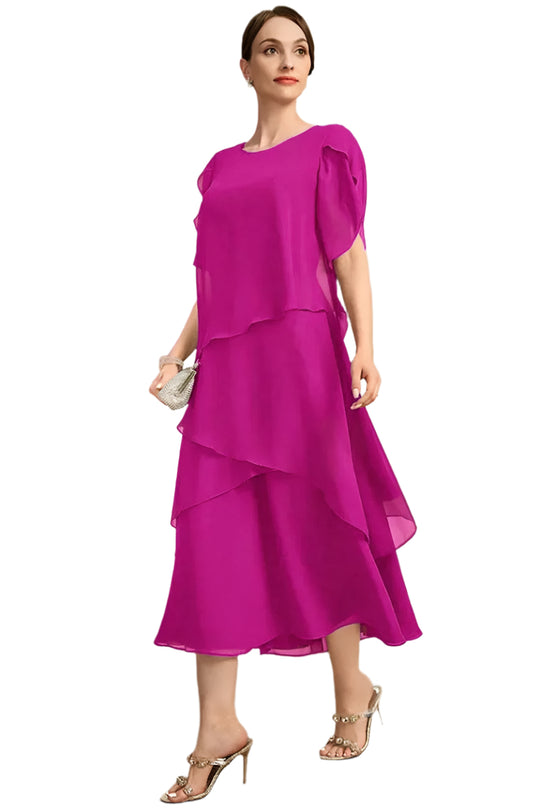 Robe en mousseline superposée grande taille pour femme