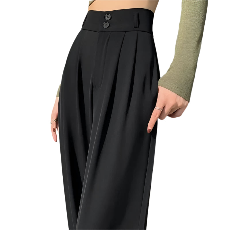 Pantalon ample taille haute style coréen pour femme