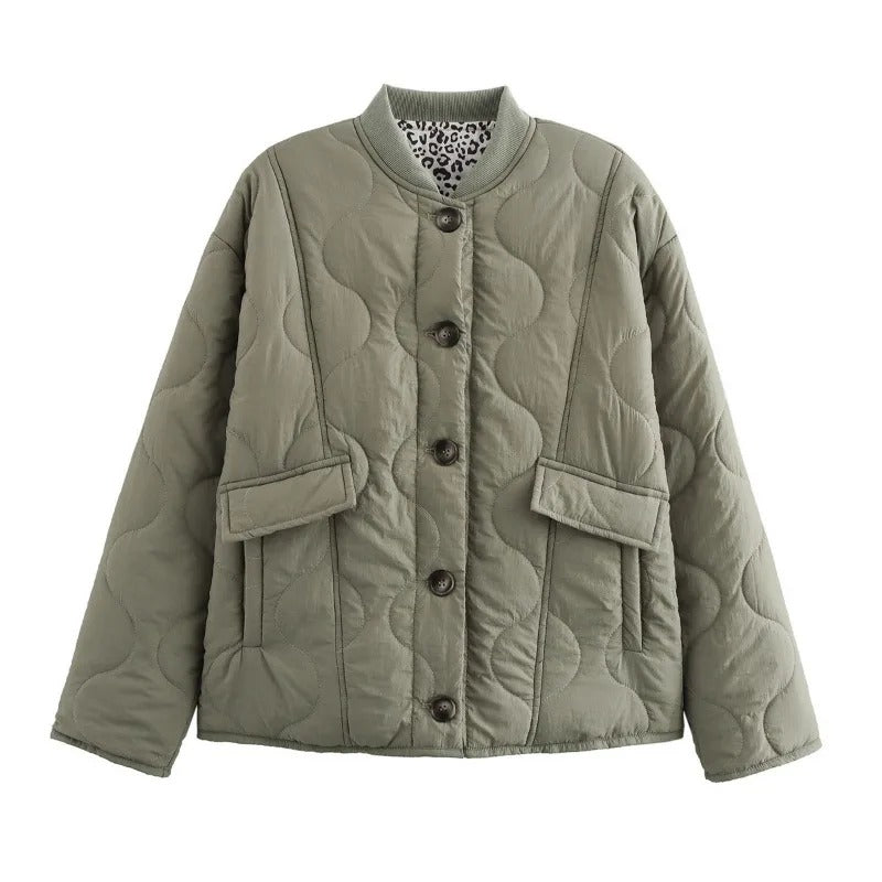 Veste rembourrée à poche avant pour femme