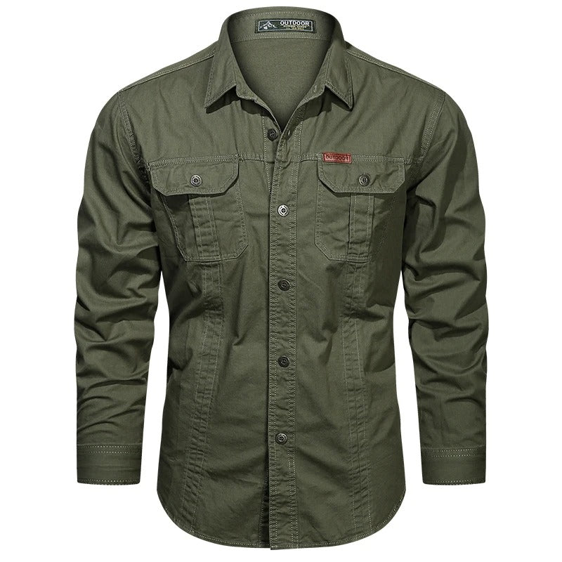 Chemise cargo en coton pour homme