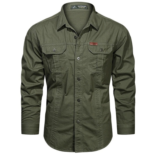 Chemise cargo en coton pour homme
