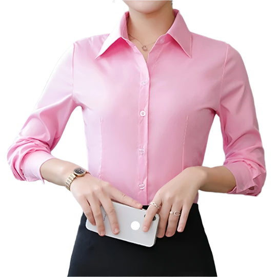 Chemisier de bureau à manches longues pour femme