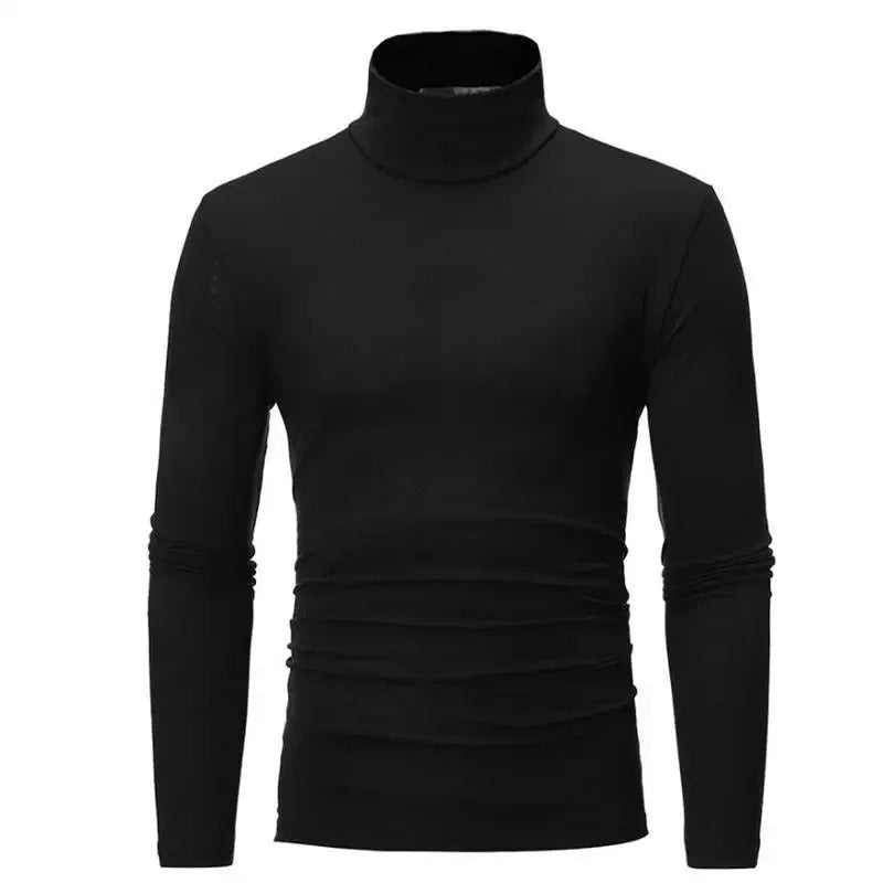 Haut d'hiver thermique coupe slim à col montant pour hommes