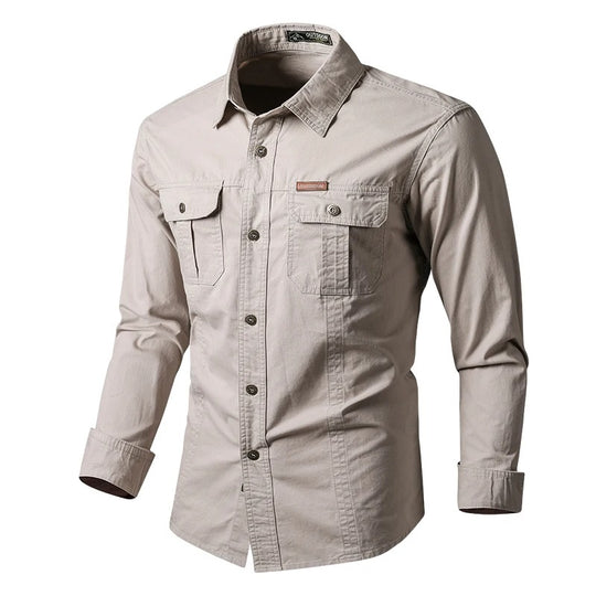 Chemise militaire à manches longues pour homme