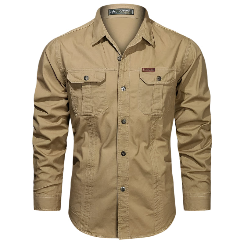 Chemise cargo en coton pour homme
