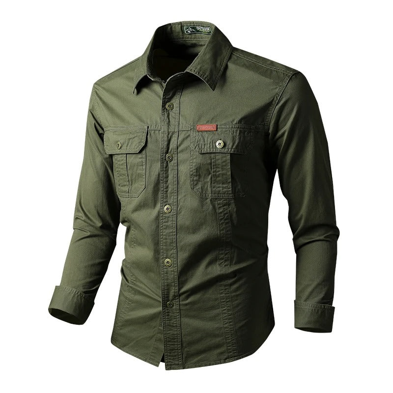 Chemise militaire à manches longues pour homme