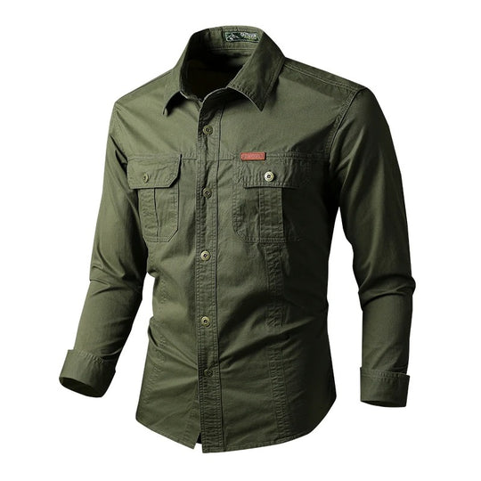 Chemise militaire à manches longues pour homme