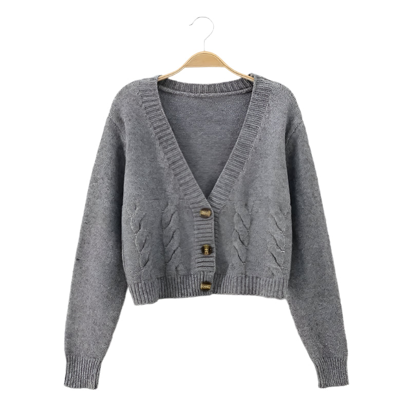 Cardigan en maille à col en V pour femmes