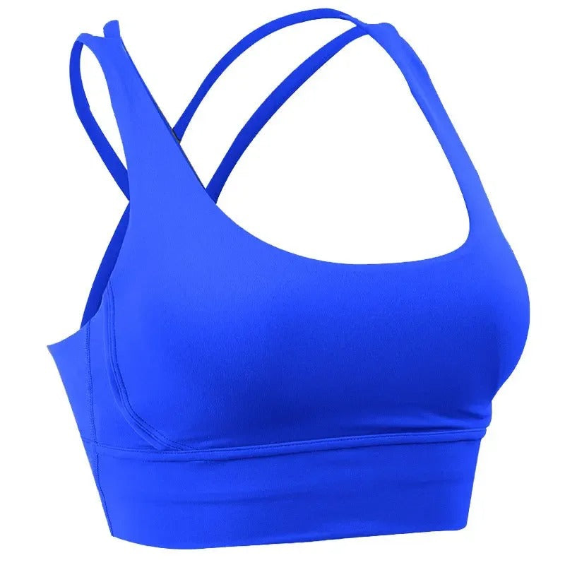 Soutien-gorge de sport respirant à dos croisé pour femmes