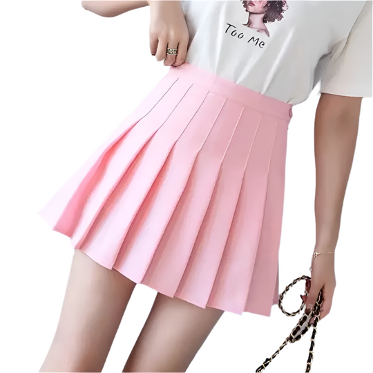 Mini-jupe plissée taille haute pour femme