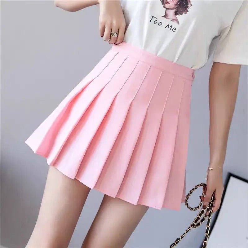 Mini-jupe plissée taille haute pour femme