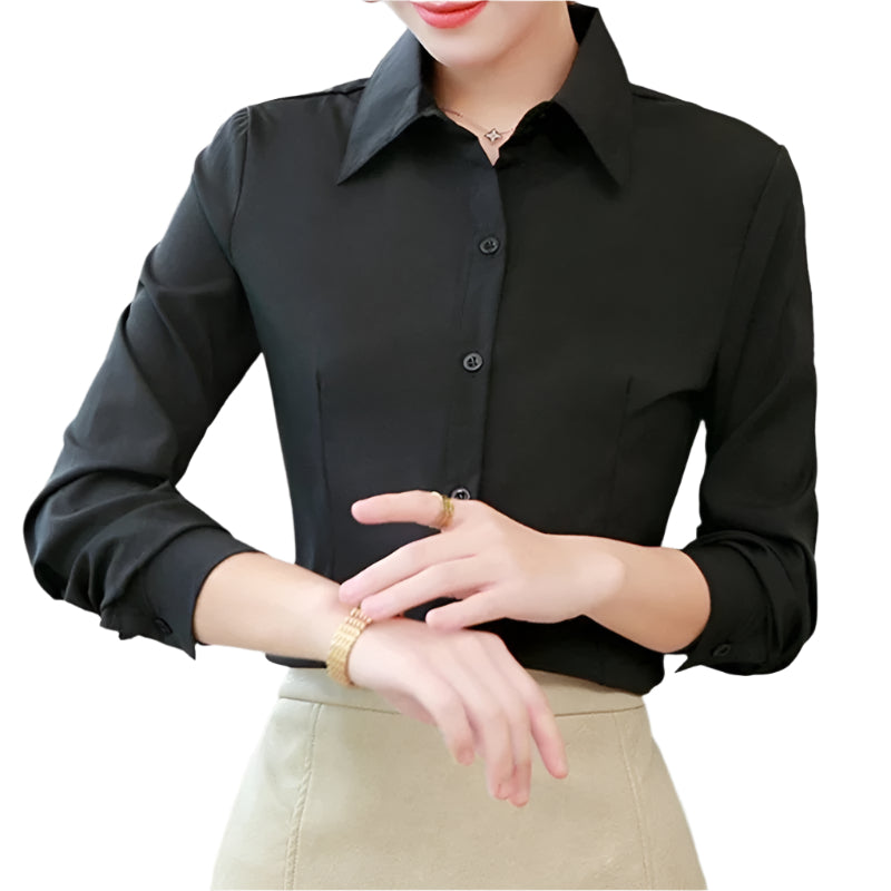 Chemisier de bureau à manches longues pour femme