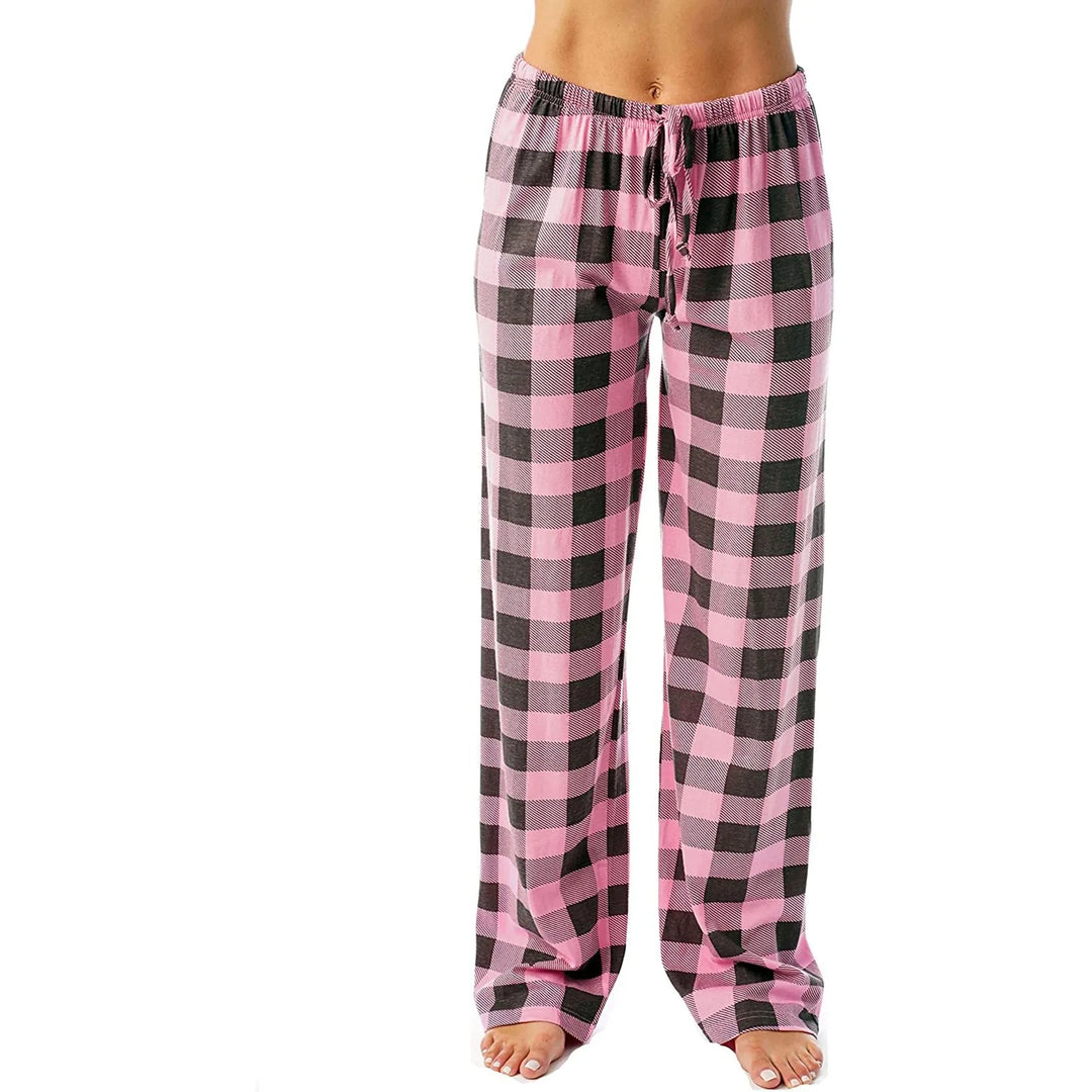 Pyjama femme à carreaux imprimés