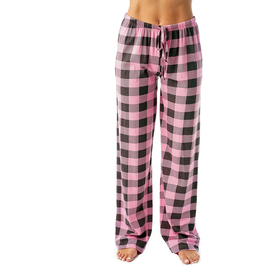 Pyjama femme à carreaux imprimés