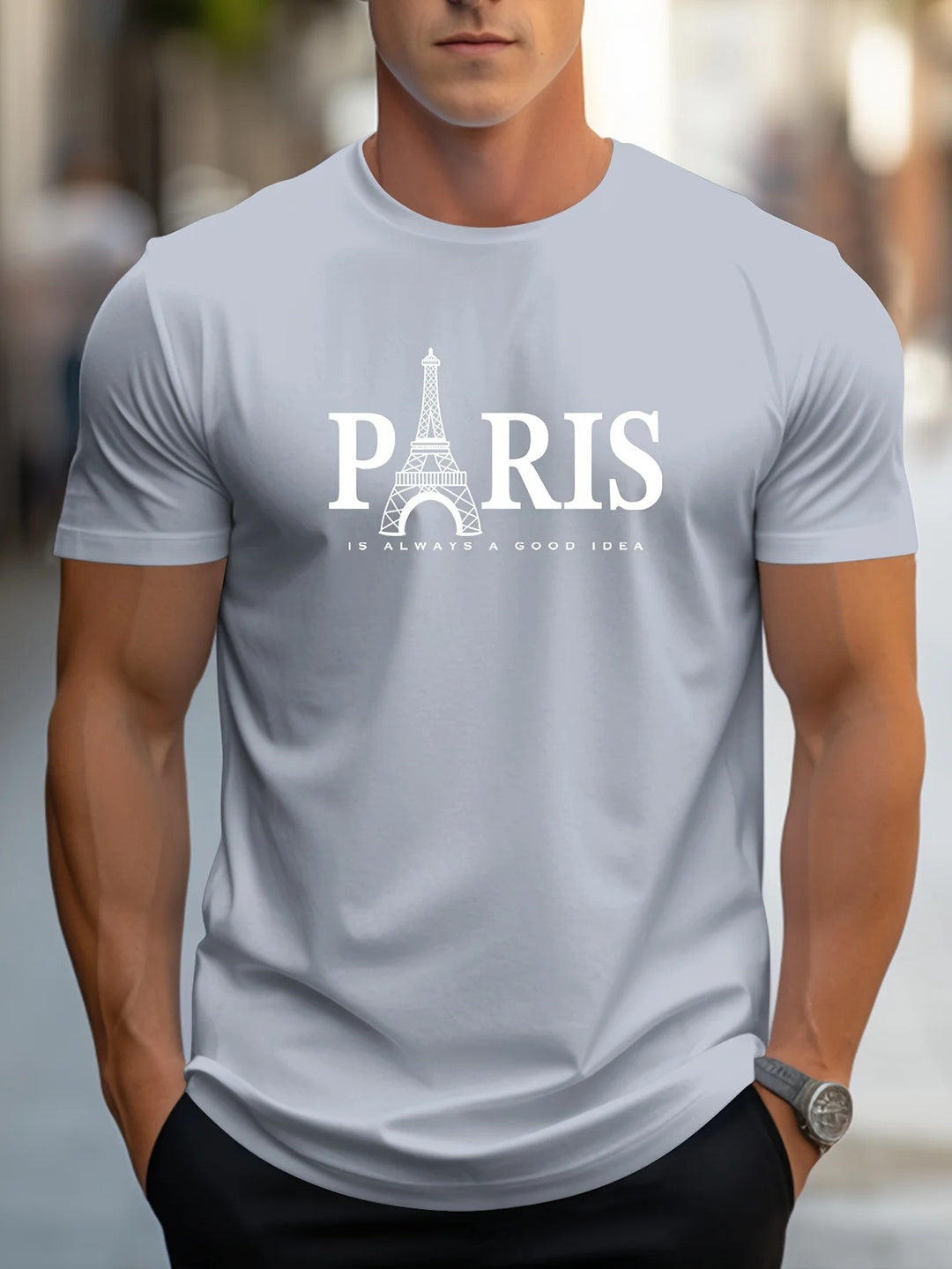 T-shirt imprimé Paris pour homme
