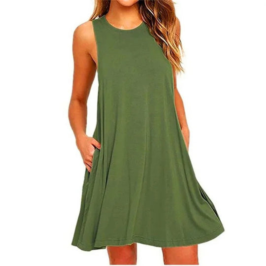Robe t-shirt décontractée à plis pour femmes