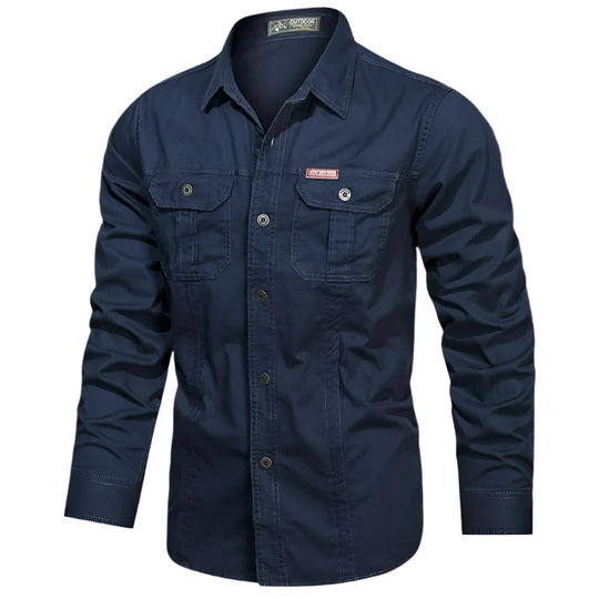 Chemise cargo en coton pour homme