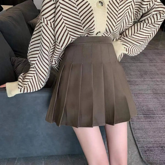 Mini-jupe plissée taille haute pour femme