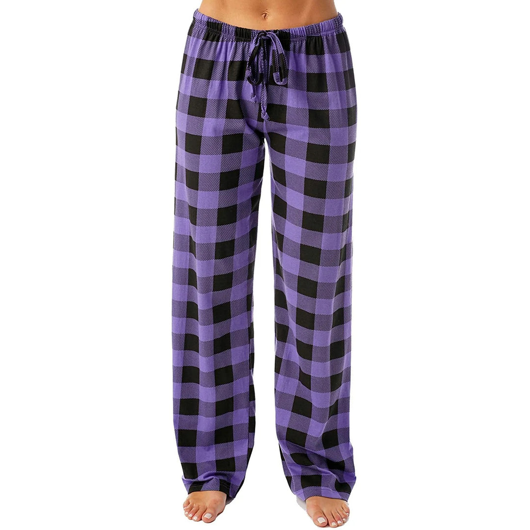 Pyjama femme à carreaux imprimés
