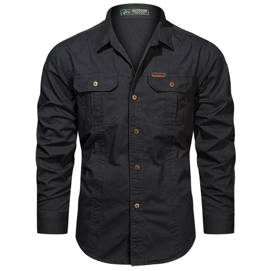 Chemise cargo en coton pour homme
