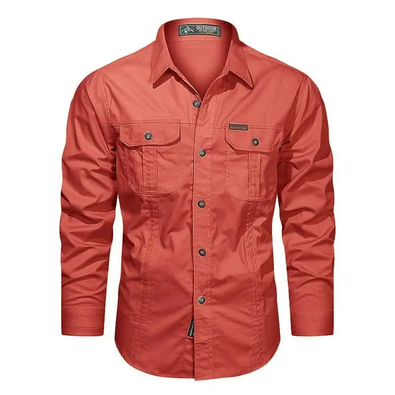Chemise cargo en coton pour homme