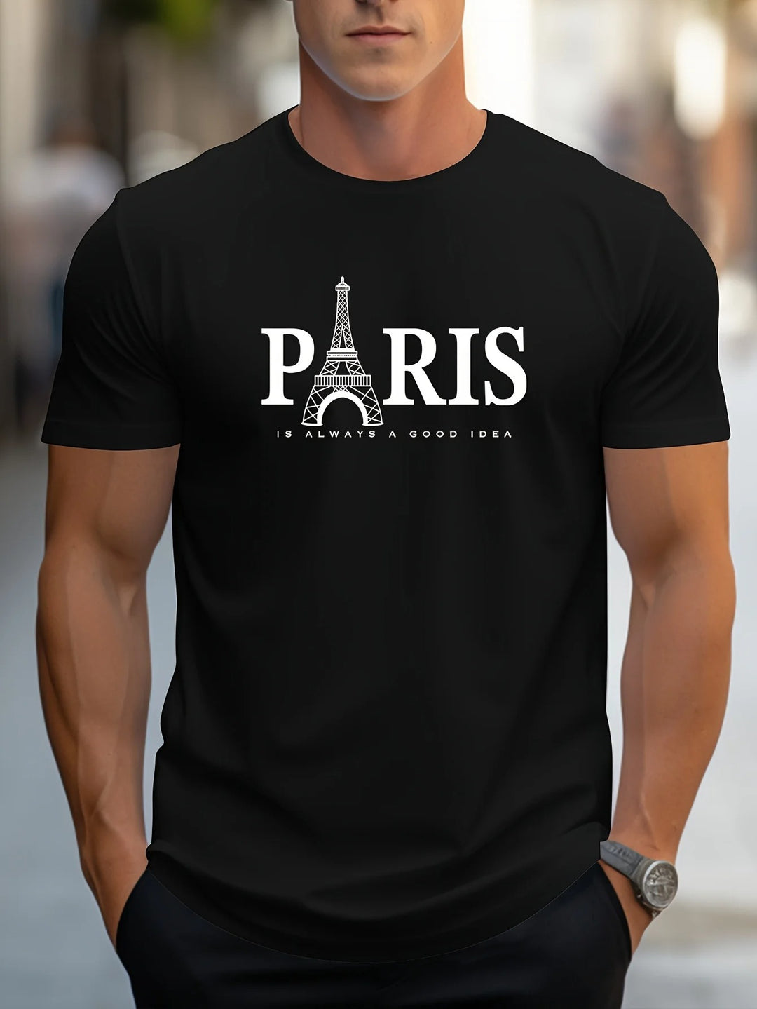 T-shirt imprimé Paris pour homme