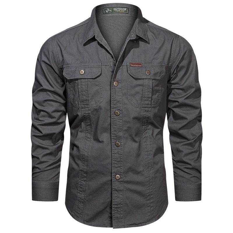 Chemise cargo en coton pour homme