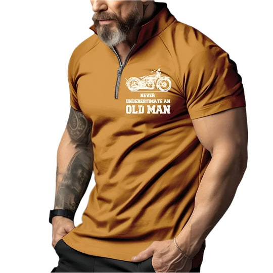 Polo vintage imprimé 3D pour homme