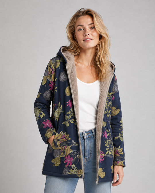 Veste à Capuche Femme Motif Floral