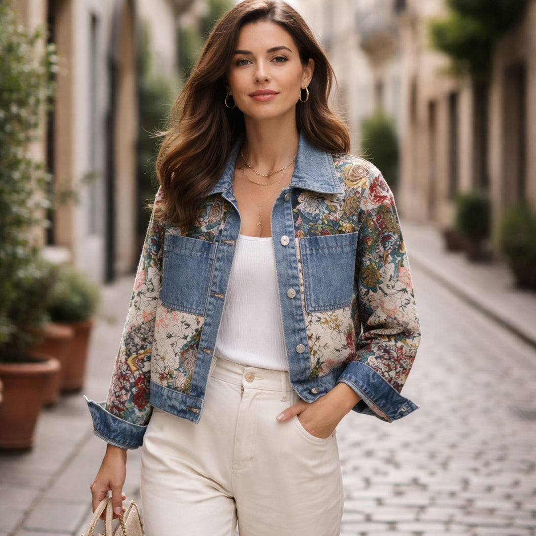 Veste en Jean Femme Style Boho Floral