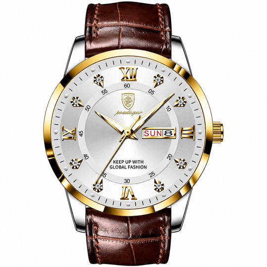 Montre-bracelet pour hommes en acier inoxydable avec affichage lumineux
