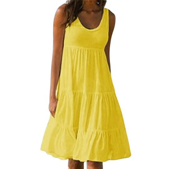 Mini-robe bohème à volants pour femme