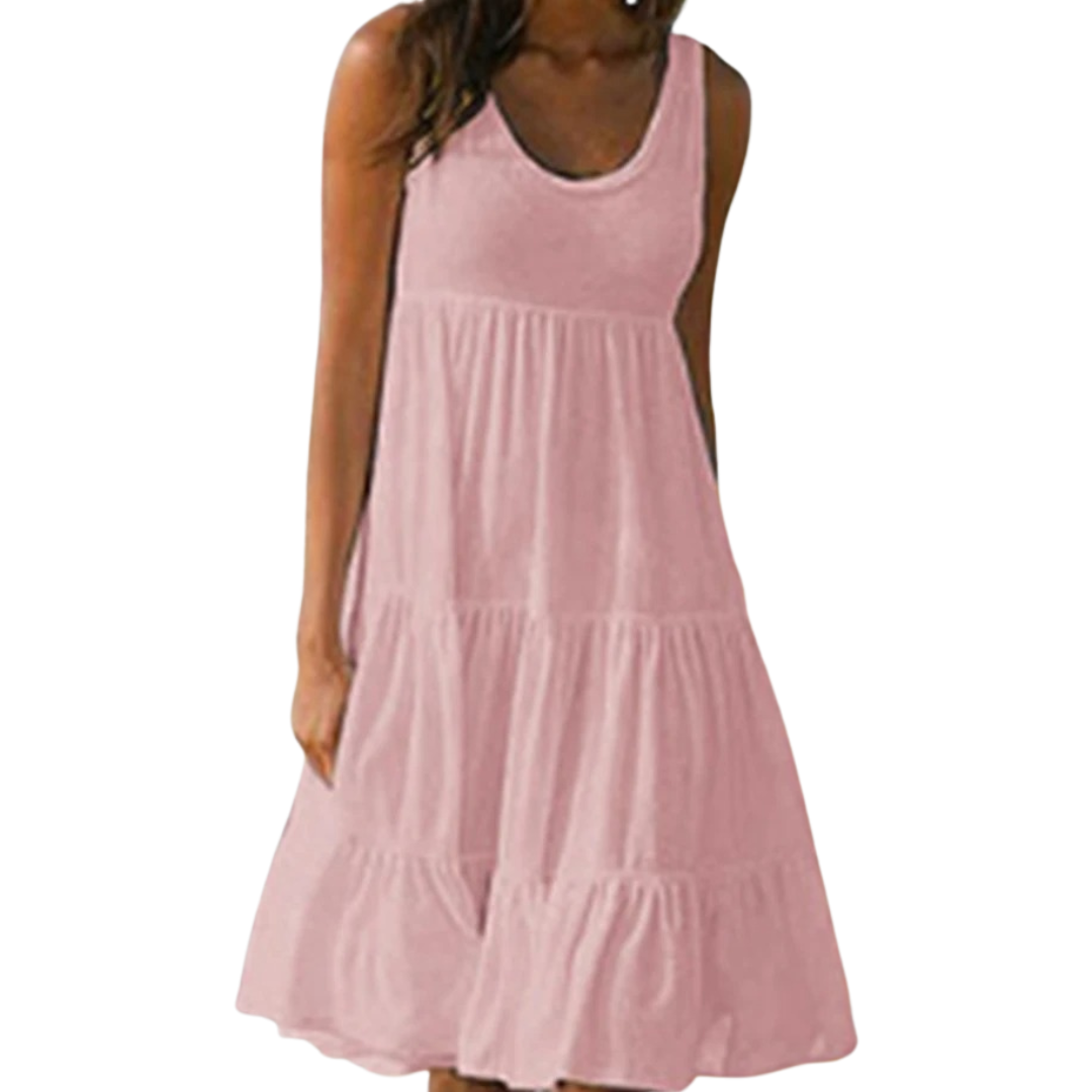 Mini-robe bohème à volants pour femme