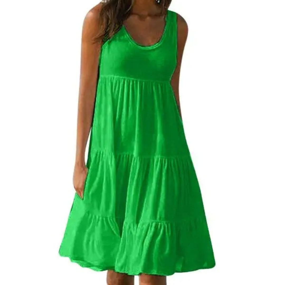 Mini-robe bohème à volants pour femme