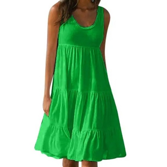 Mini-robe bohème à volants pour femme