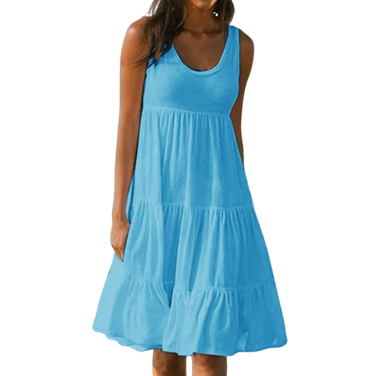 Mini-robe bohème à volants pour femme
