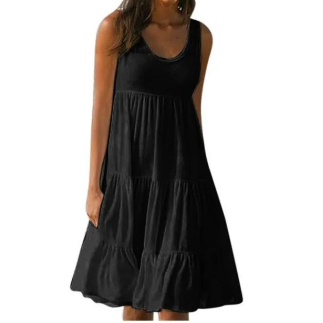Mini-robe bohème à volants pour femme