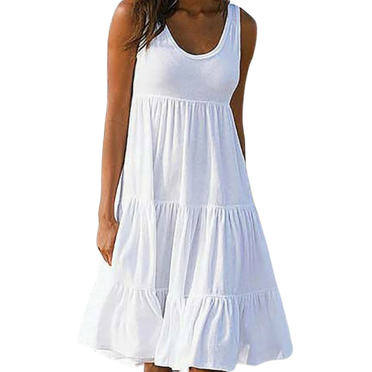 Mini-robe bohème à volants pour femme