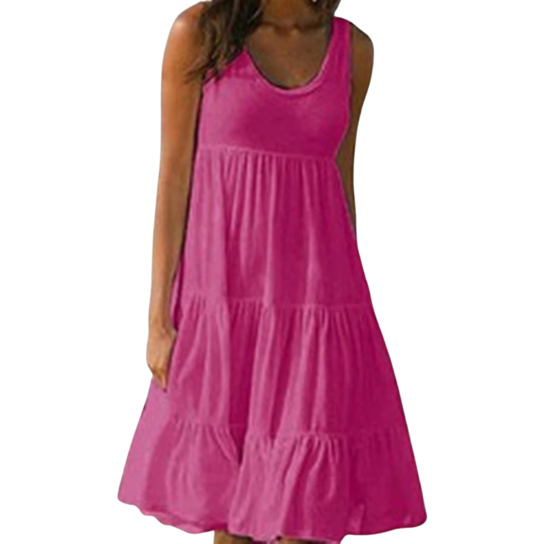Mini-robe bohème à volants pour femme