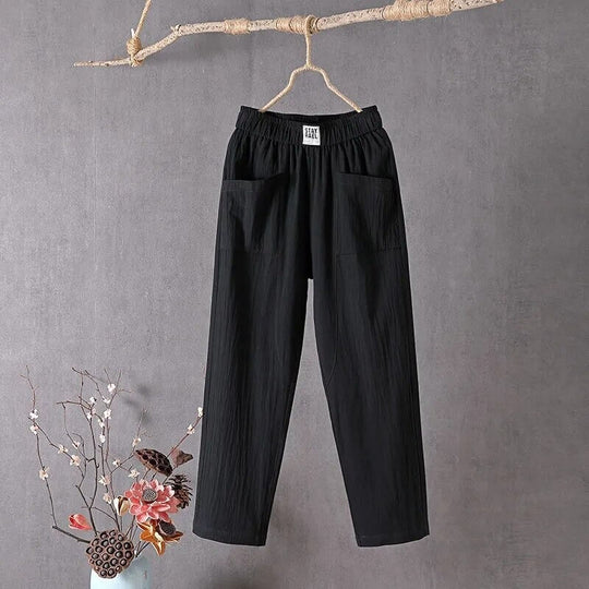 Pantalon large à taille haute